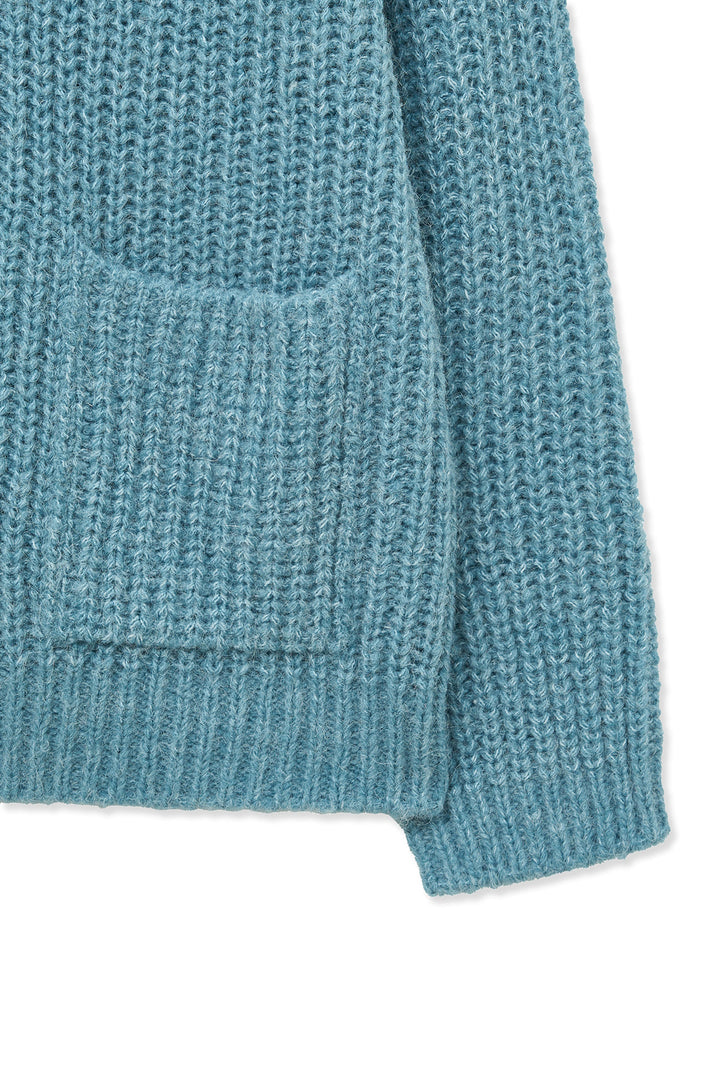Matin Kim Side Button Point Overfit Cardigan — Light Blue