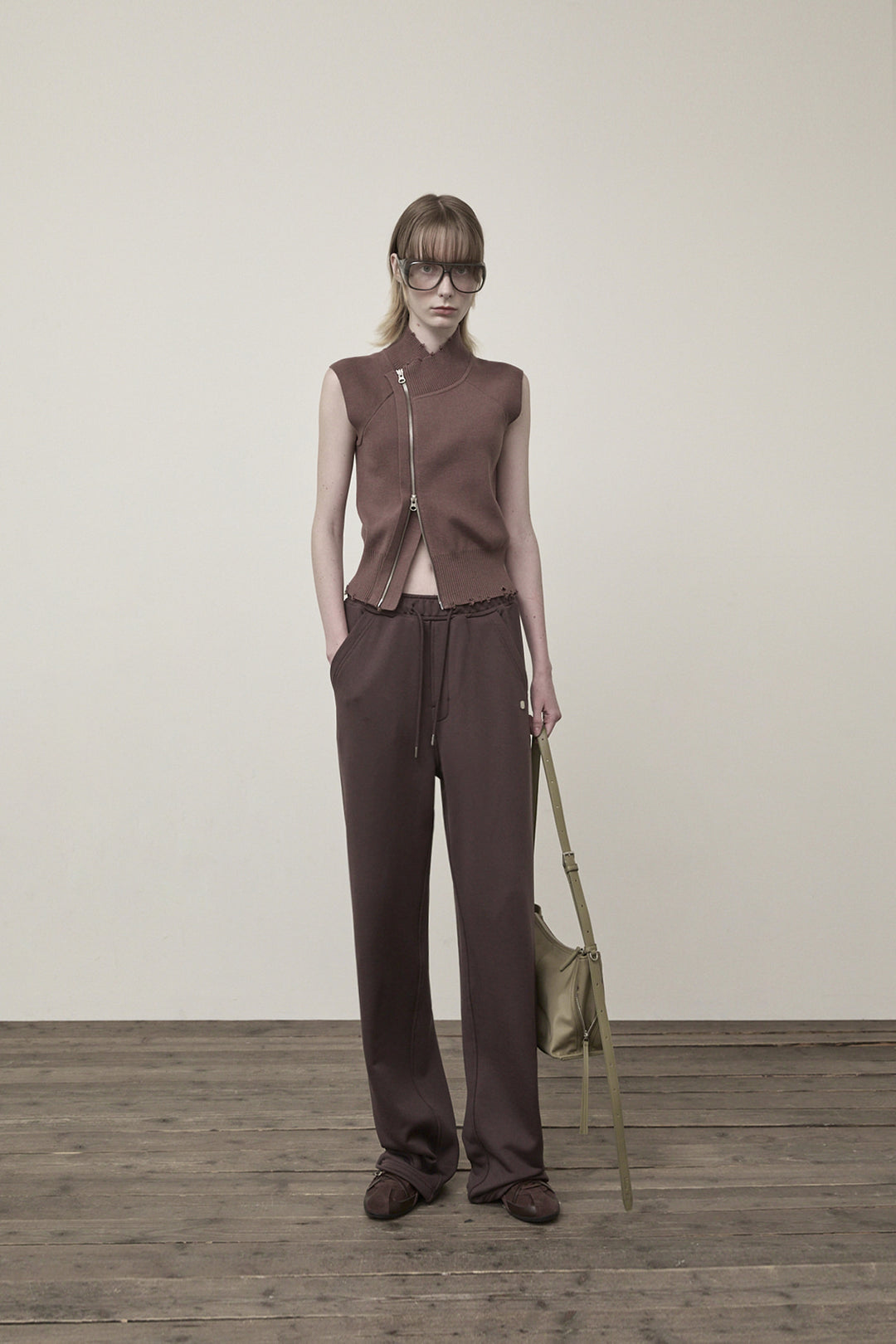 Matin Kim Back Pocket Glitter Sweatpants — Brown