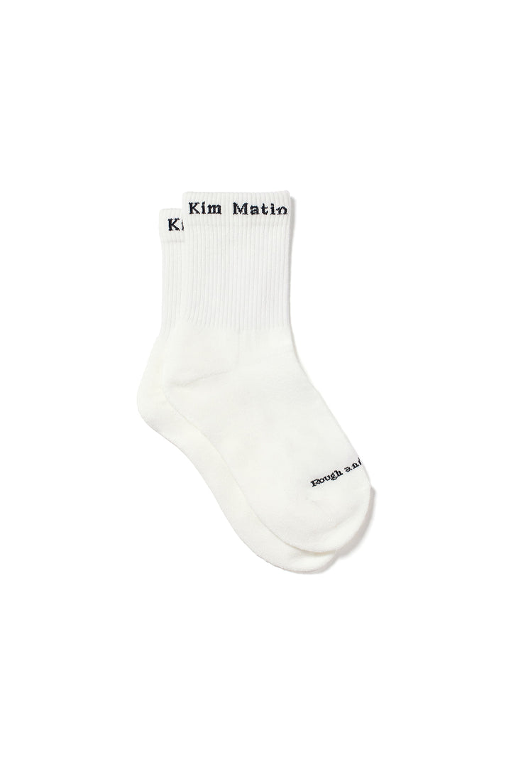 Matin Kim Small Logo Crew Socks — White