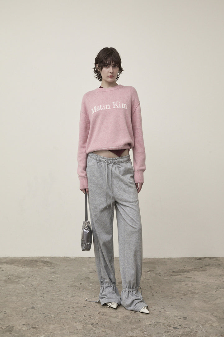 Matin Kim Color Trim Line Logo Pullover — Pink
