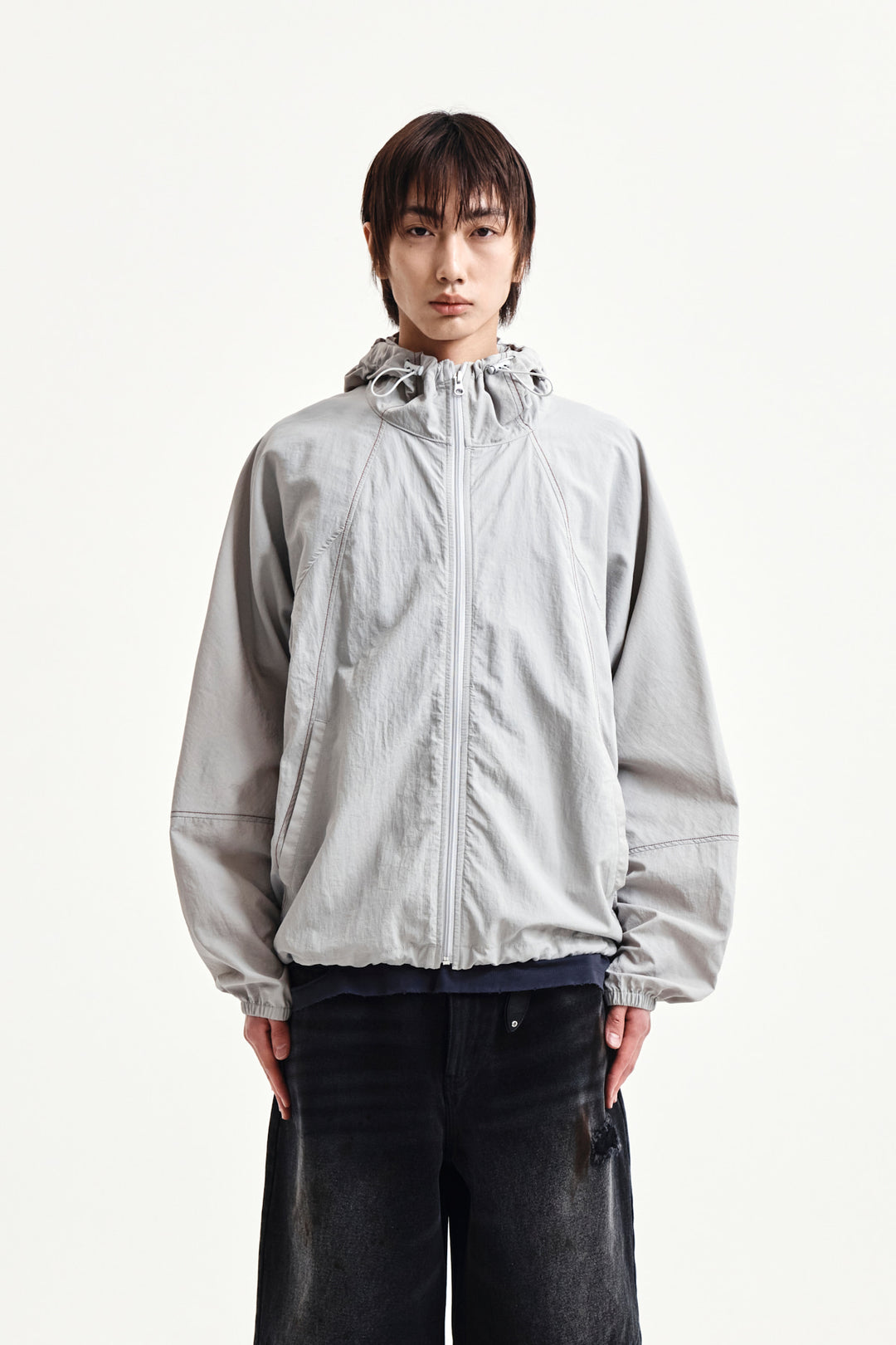 Matin Kim Back Logo Windbreaker — Light — Beige