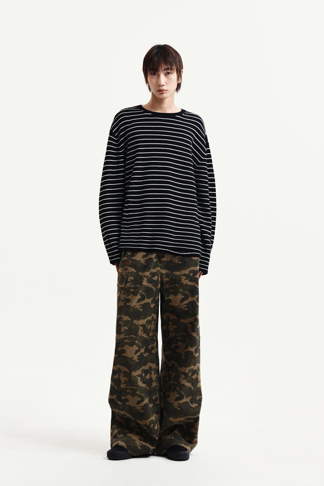 Matin Kim Drawstring Hem Cargo Pants — Khaki