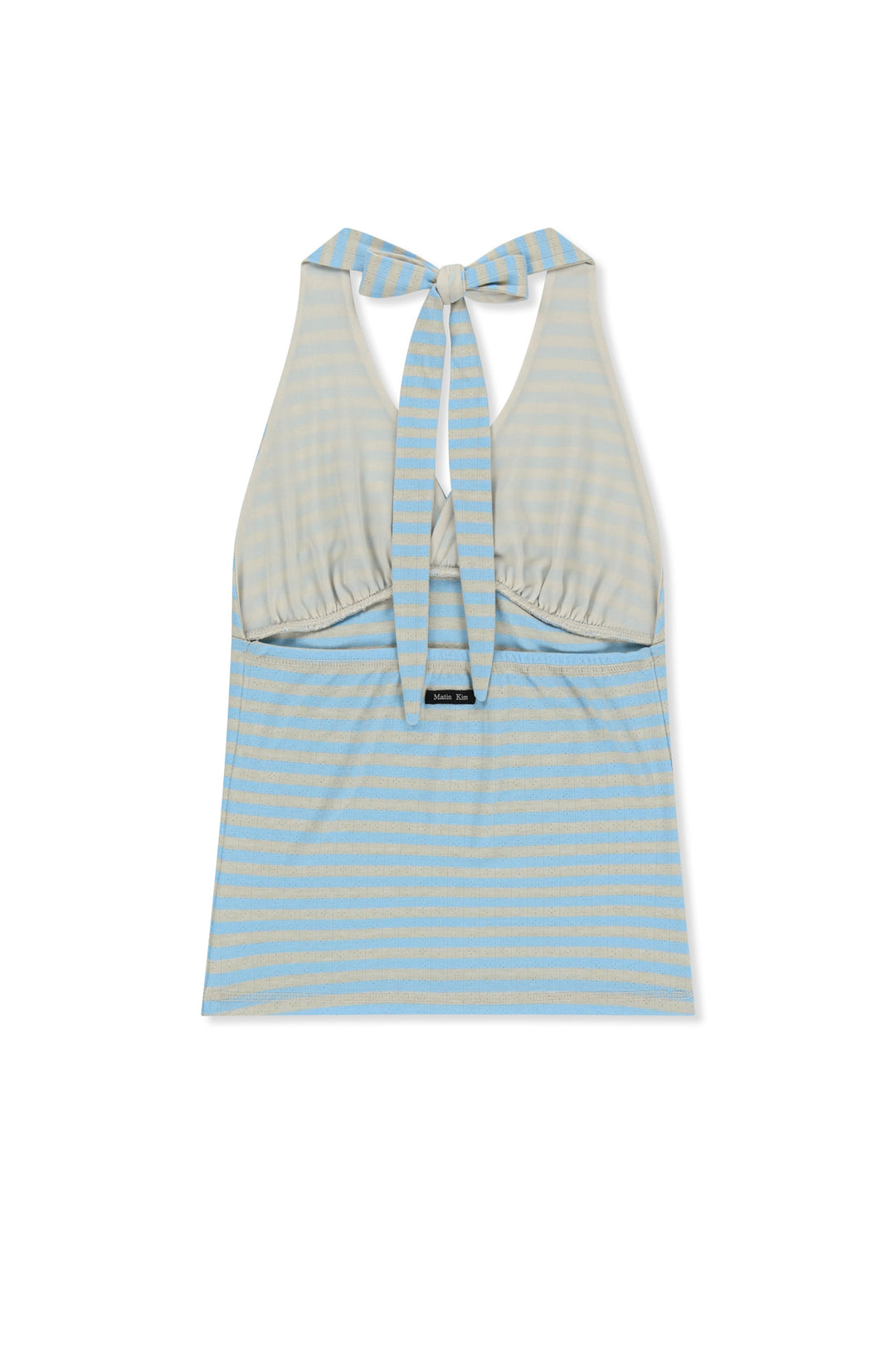 Matin Kim Striped Halter Neck Top — Light Blue