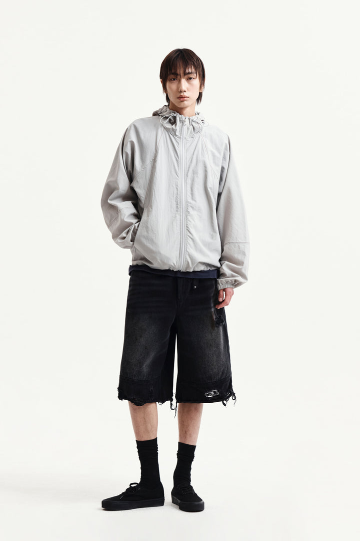 Matin Kim Back Logo Windbreaker — Light — Beige