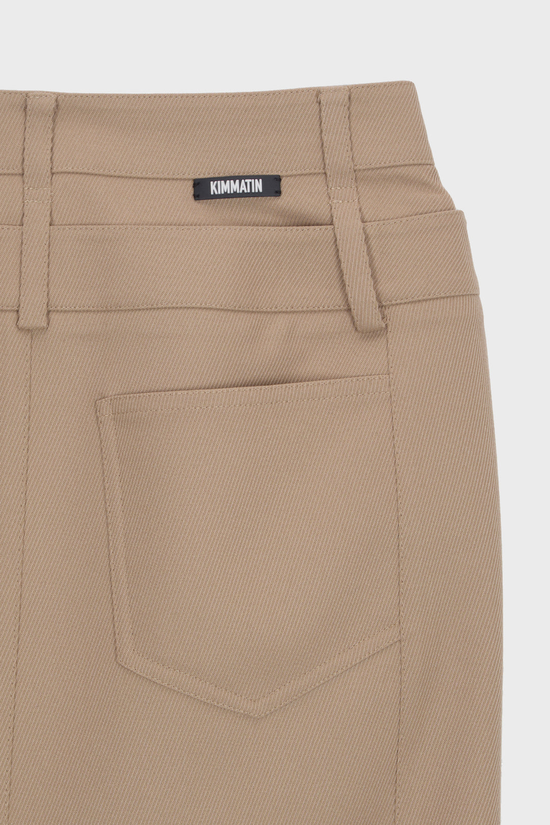 KIMMATIN Back Double Waist Maxi Skirt — Beige