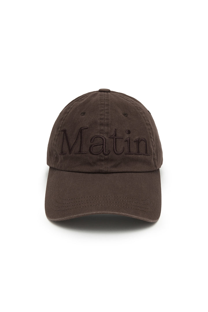 Matin Kim Logo Washed Ball Cap — Brown