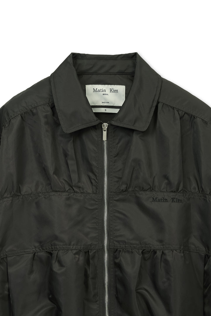 Matin Kim Small Logo Shirring Jumper — Khaki