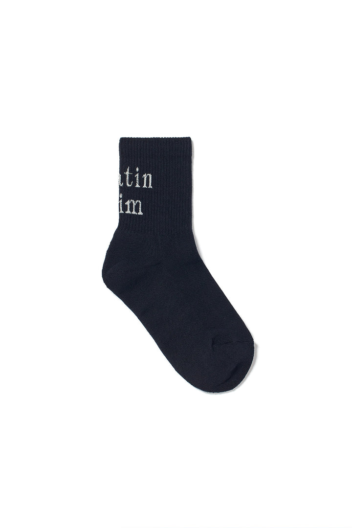 Matin Kim Big Logo Crew Socks — Black