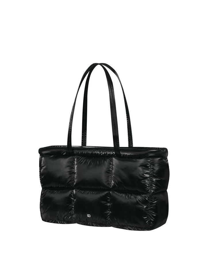 Stand Oil Bubble Bag — Padded Oblong Crossbody — Black