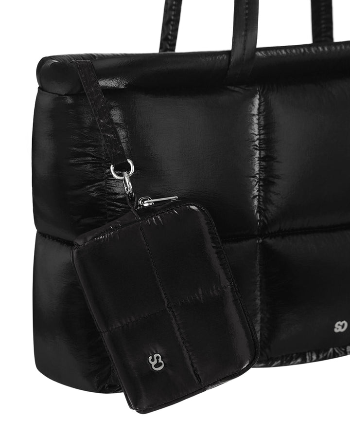 Stand Oil Bubble Pouch — Quilted Nylon Mini — Black