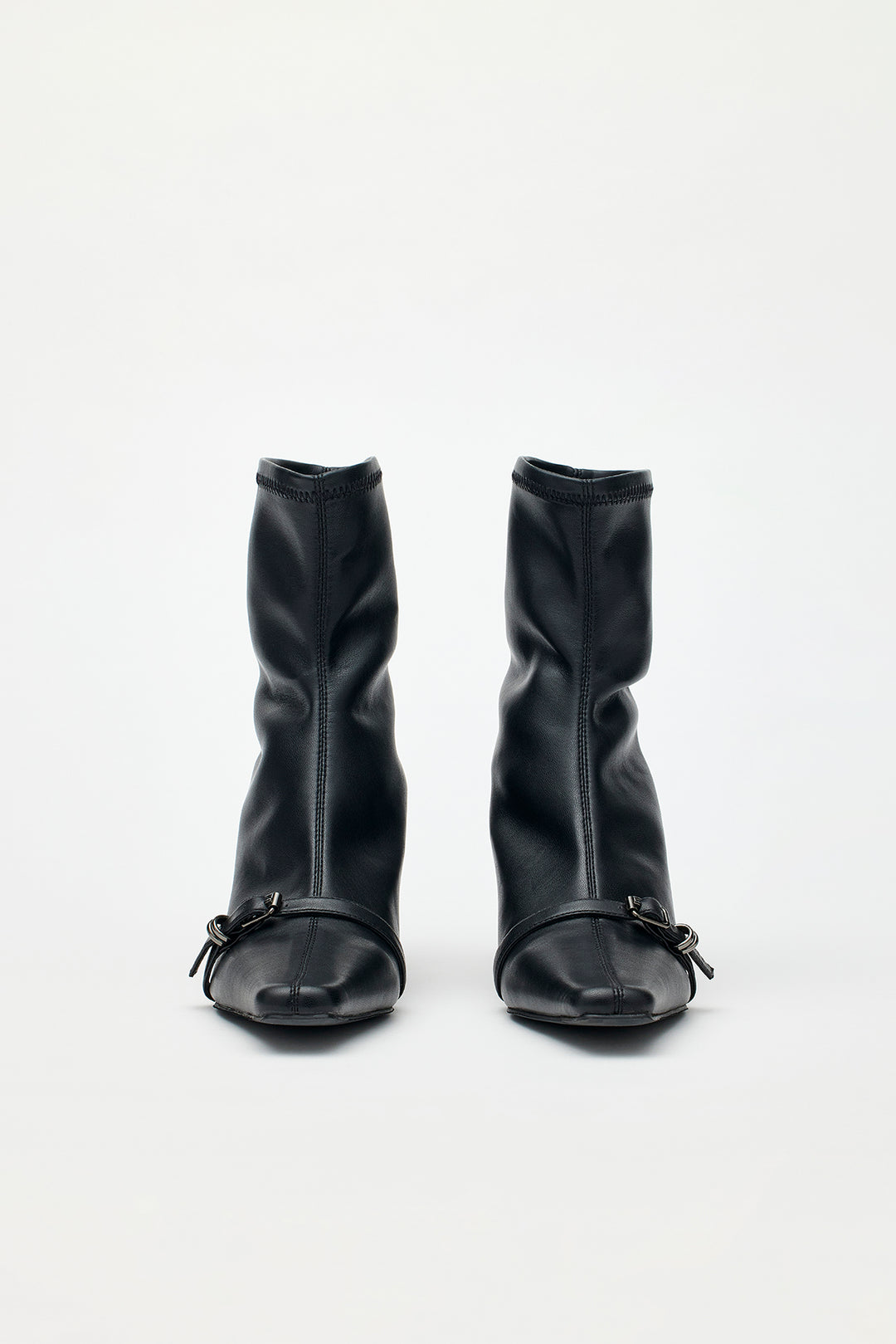 KIMMATIN Layered Socks Ankle Boots — Black