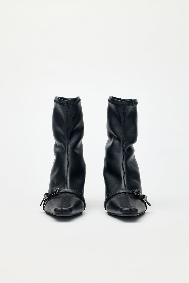 KIMMATIN Layered Socks Ankle Boots — Black