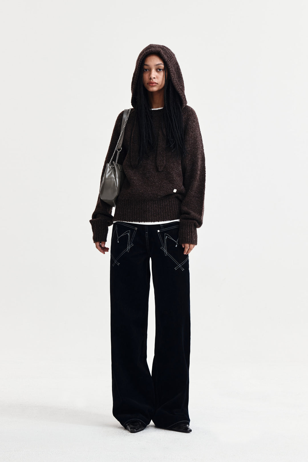Matin Kim Muffler Point Hoody Pullover — Brown