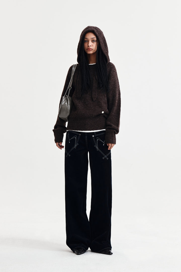 Matin Kim Muffler Point Hoody Pullover — Brown