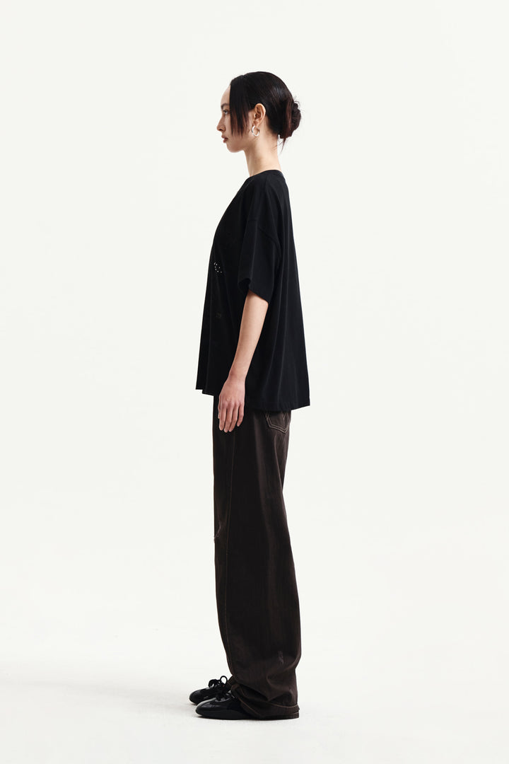 Matin Kim Graffiti Artwork Top — Black