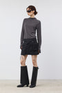 KIMMATIN Slim Hoody Jersey Top — Charcoal