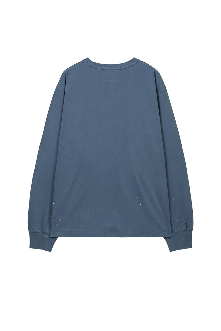 Matin Kim Vintage Washed Logo Top — Blue