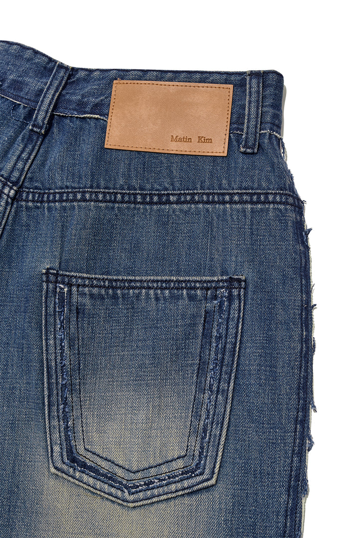 Matin Kim Rough Cut Line Point Denim — Blue