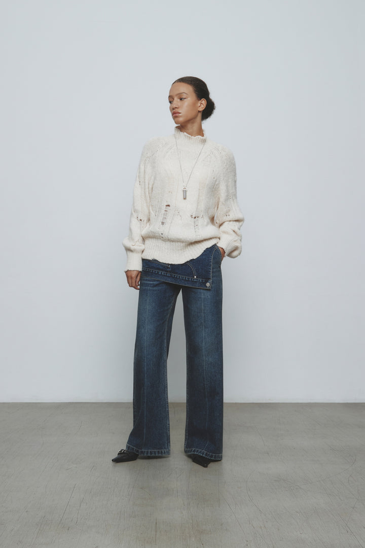 KIMMATIN Dying Effect Volume Puffer Down Jumper — Light Grey