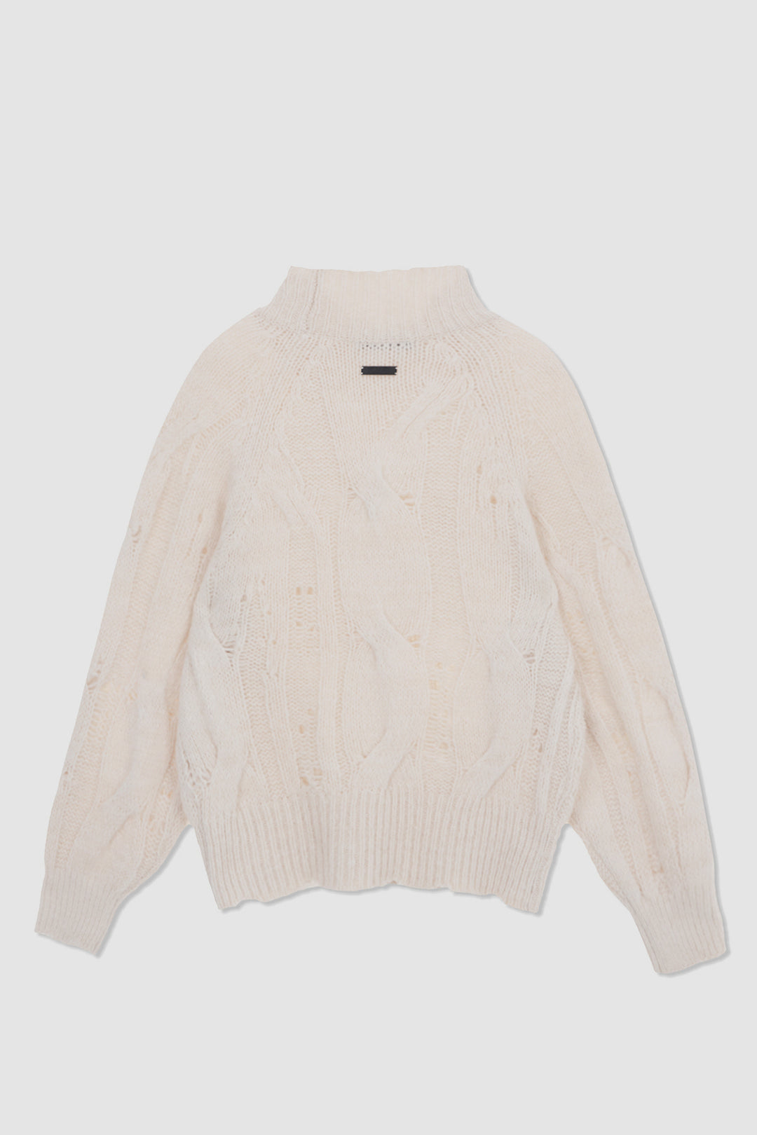 KIMMATIN Oversize Highneck Volume Pullover — Ivory