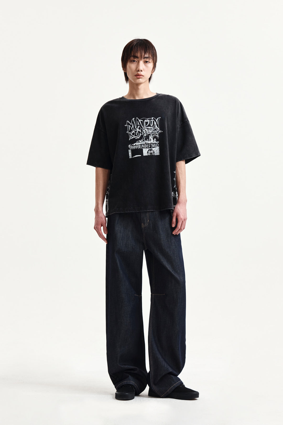 Matin Kim Vintage Graffiti Artwork Top — Black