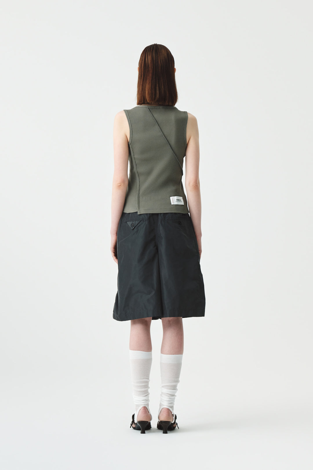 KIMMATIN String Point Banding Wrap Shorts — Charcoal