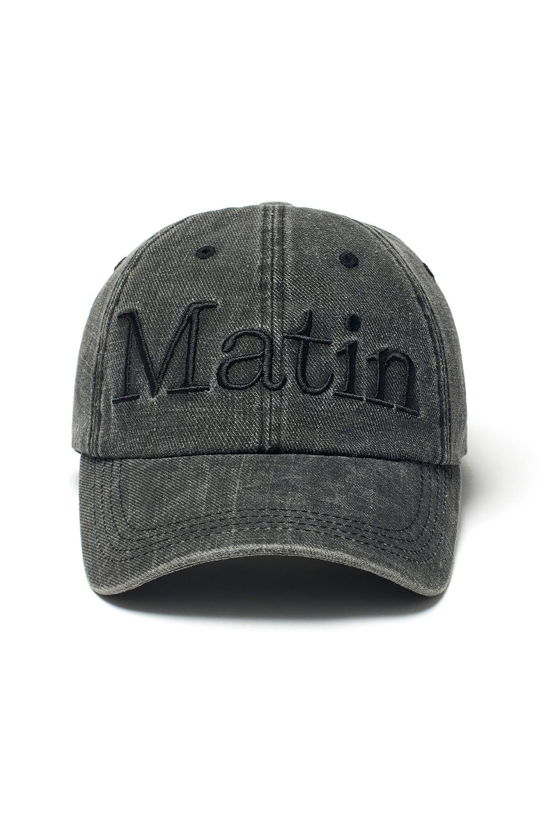 Matin Kim Logo Washed Ball Cap — Black