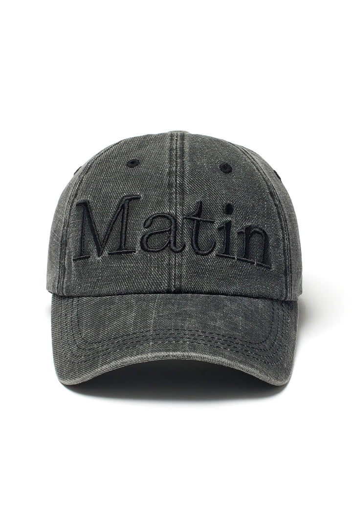 Matin Kim Logo Washed Ball Cap — Black