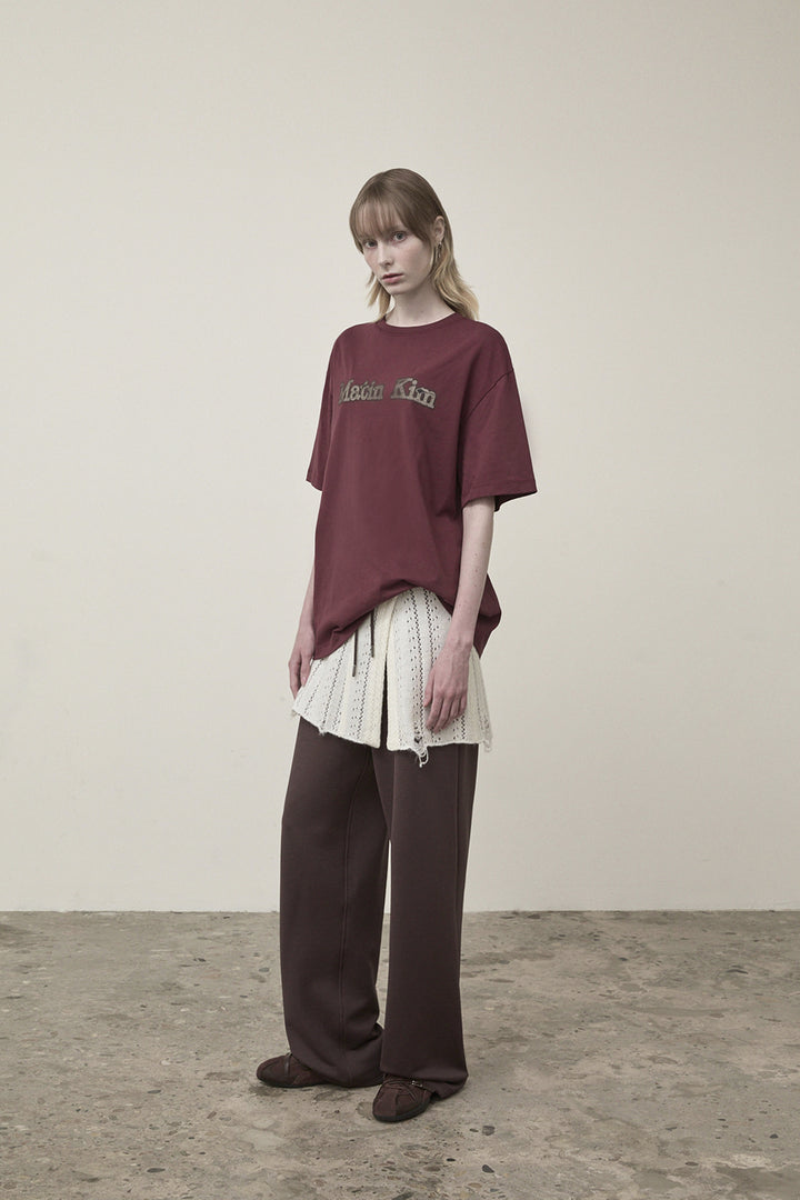Matin Kim Vintage Logo Graphic Top — Burgundy