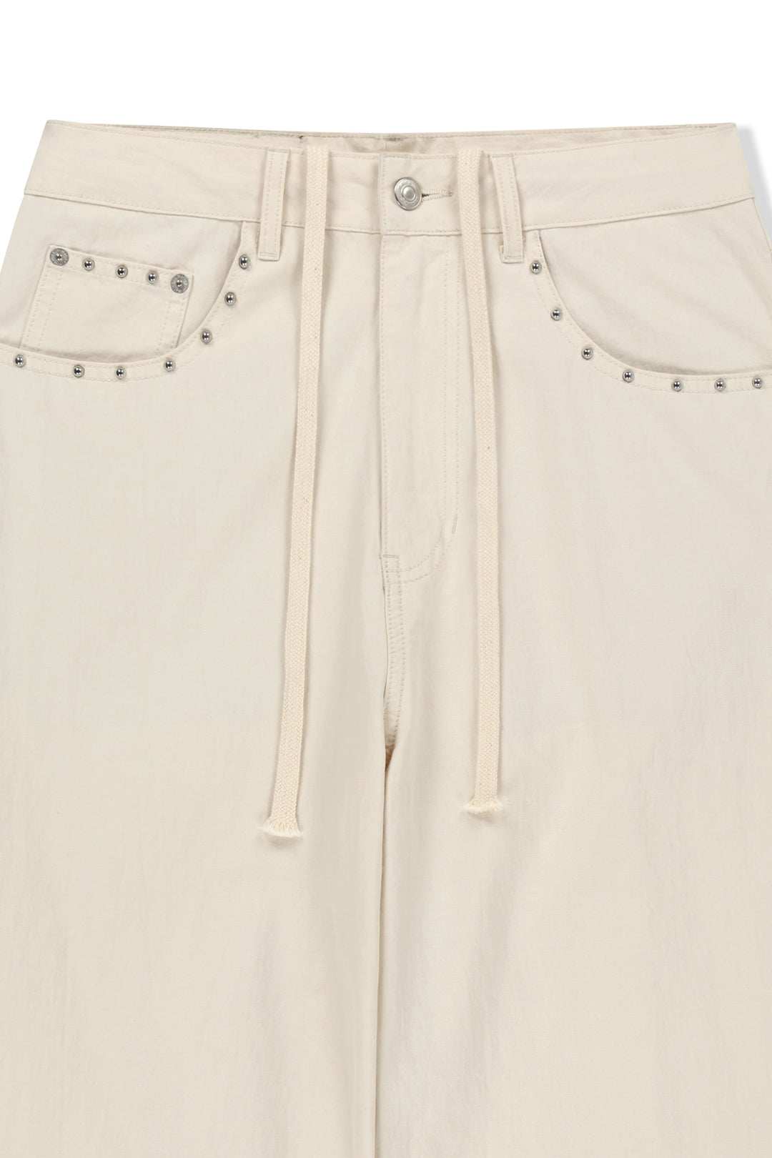 Matin Kim Stud Point Color Denim Pants — Cream