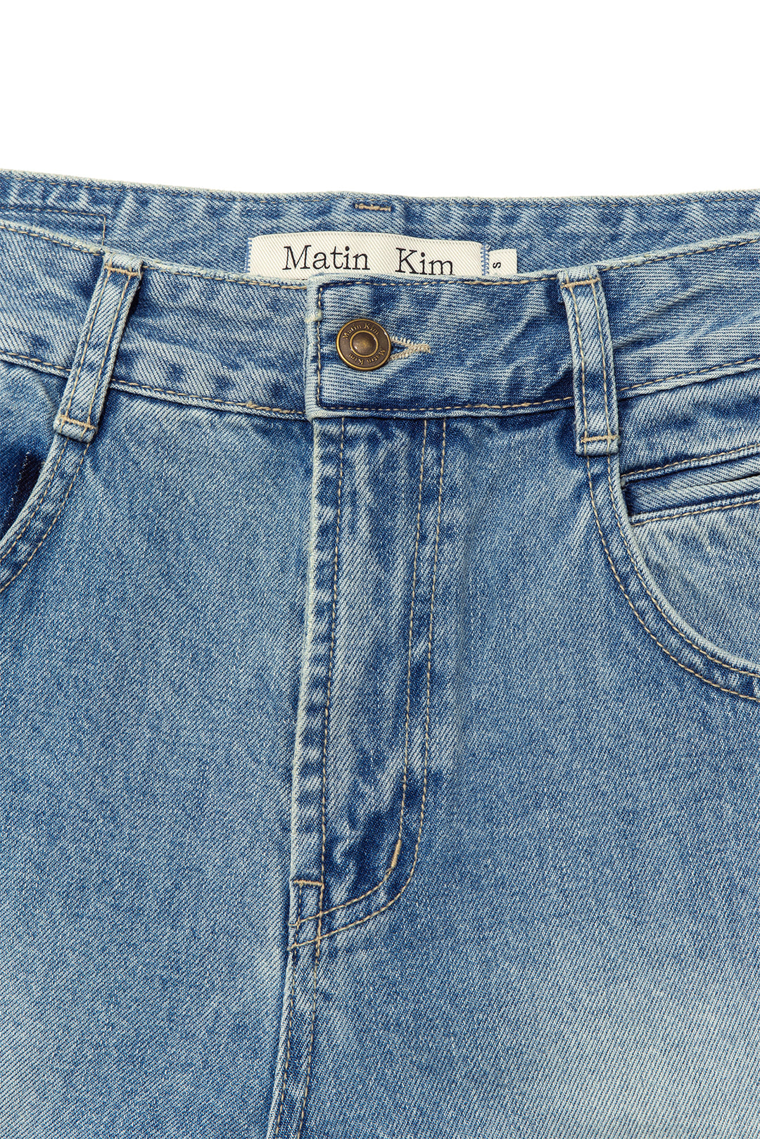 Matin Kim Pocket Washed Point Denim — Light Blue