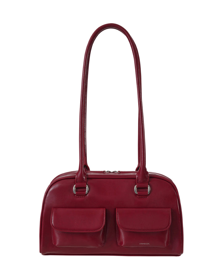 Stand Oil Chubby Bag — Glossy Bowling Crossbody — Red wine