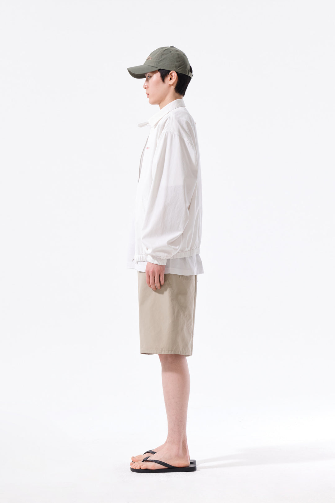 Matin Kim Small Logo Cotton Zip Up Jumper — White
