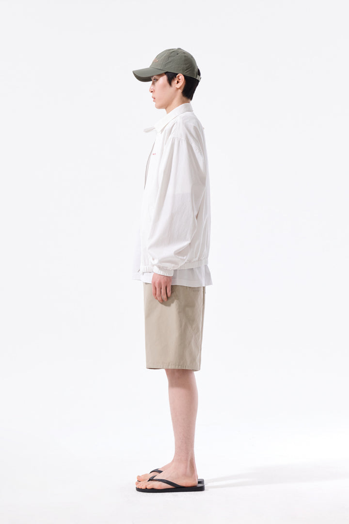 Matin Kim Small Logo Cotton Zip Up Jumper — White