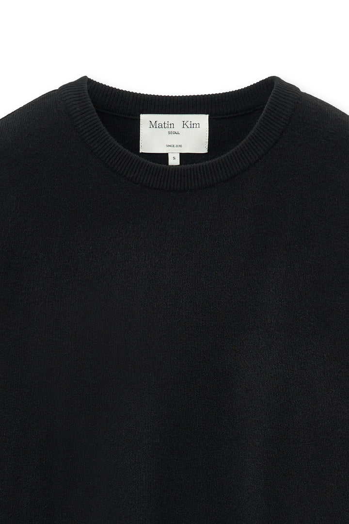 Matin Kim Detachable Skirt Knit Pullover — Black