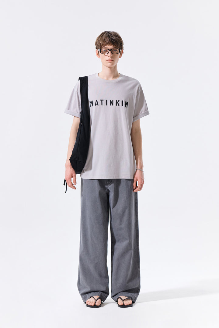 Matin Kim Side Tab Washed Cotton Pants — Charcoal