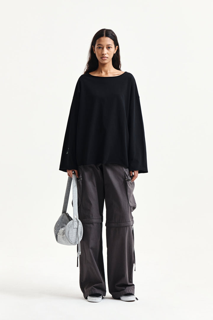 Matin Kim Detachable Cargo Pants — Charcoal