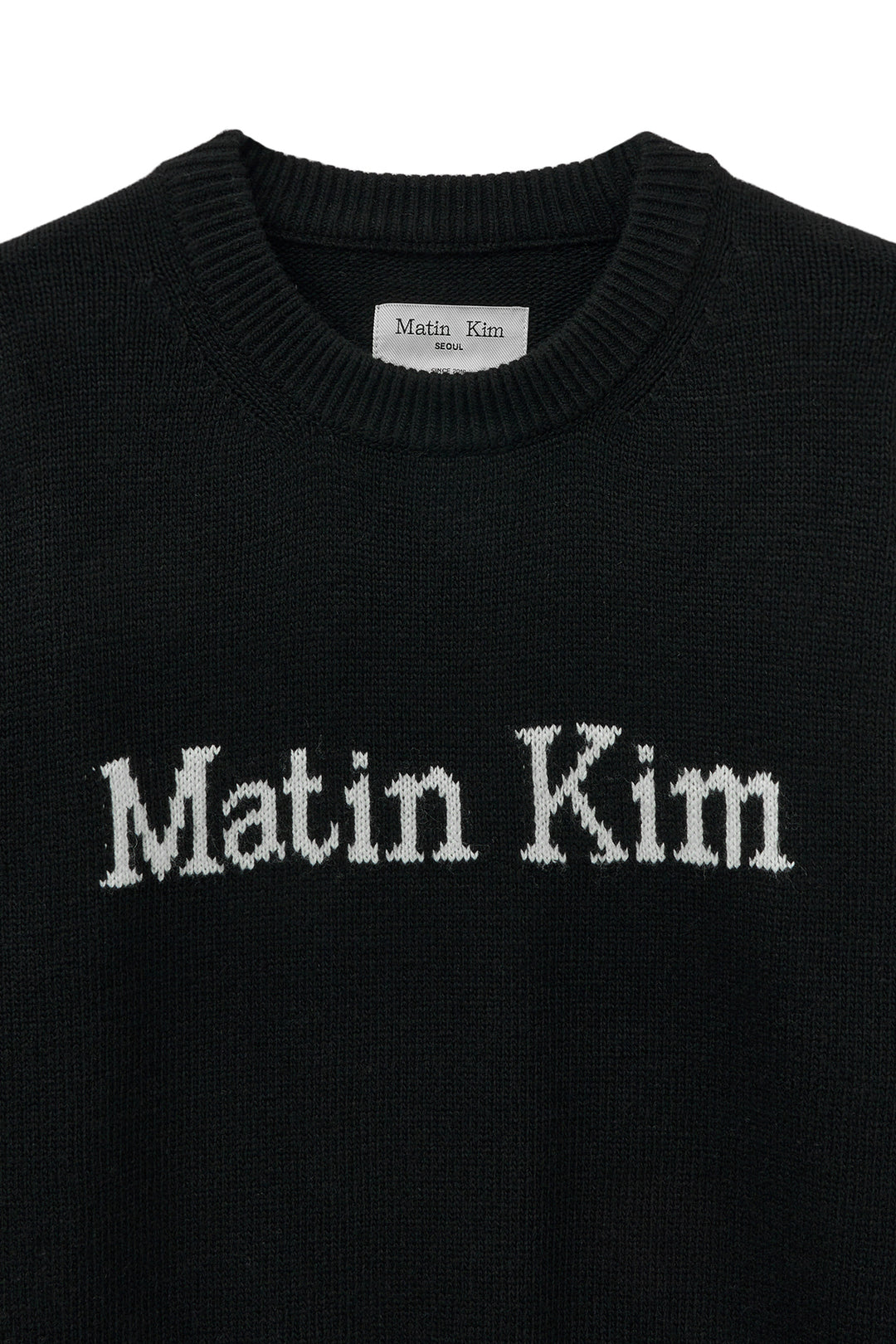 Matin Kim Color Trim Line Logo Pullover — Black
