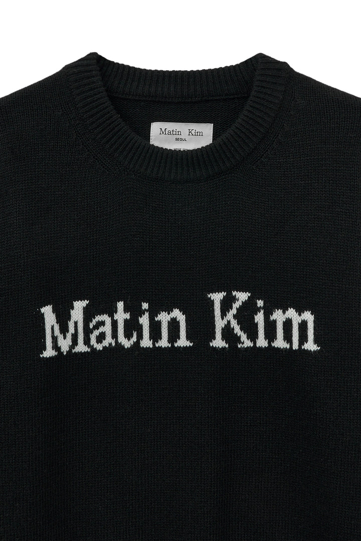 Matin Kim Color Trim Line Logo Pullover — Black