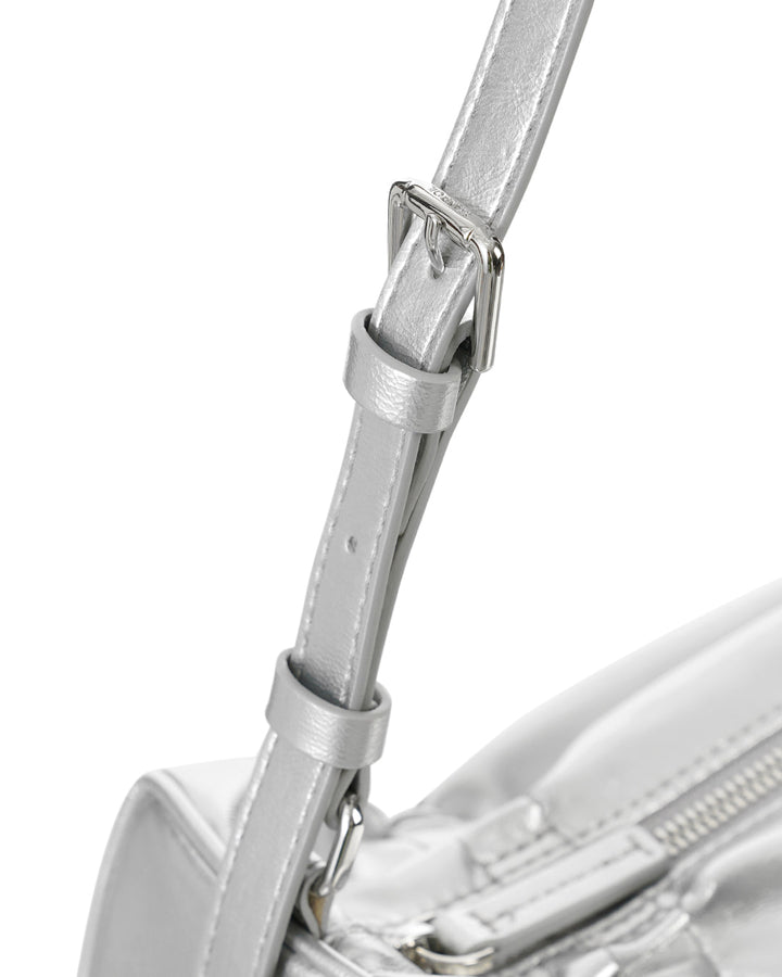 Stand Oil Pleats Bag — Wrinkled Tote — Silver
