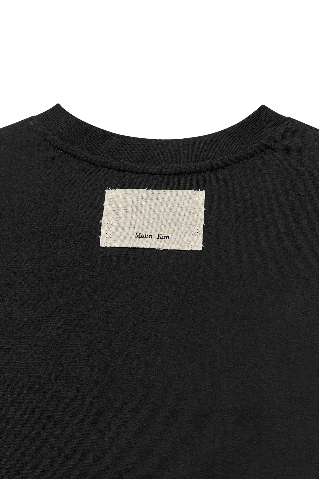 Matin Kim Logo Thread Point Crop Top — Black