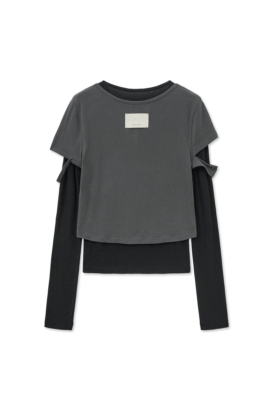 Matin Kim Layered Point Slim Top — Charcoal