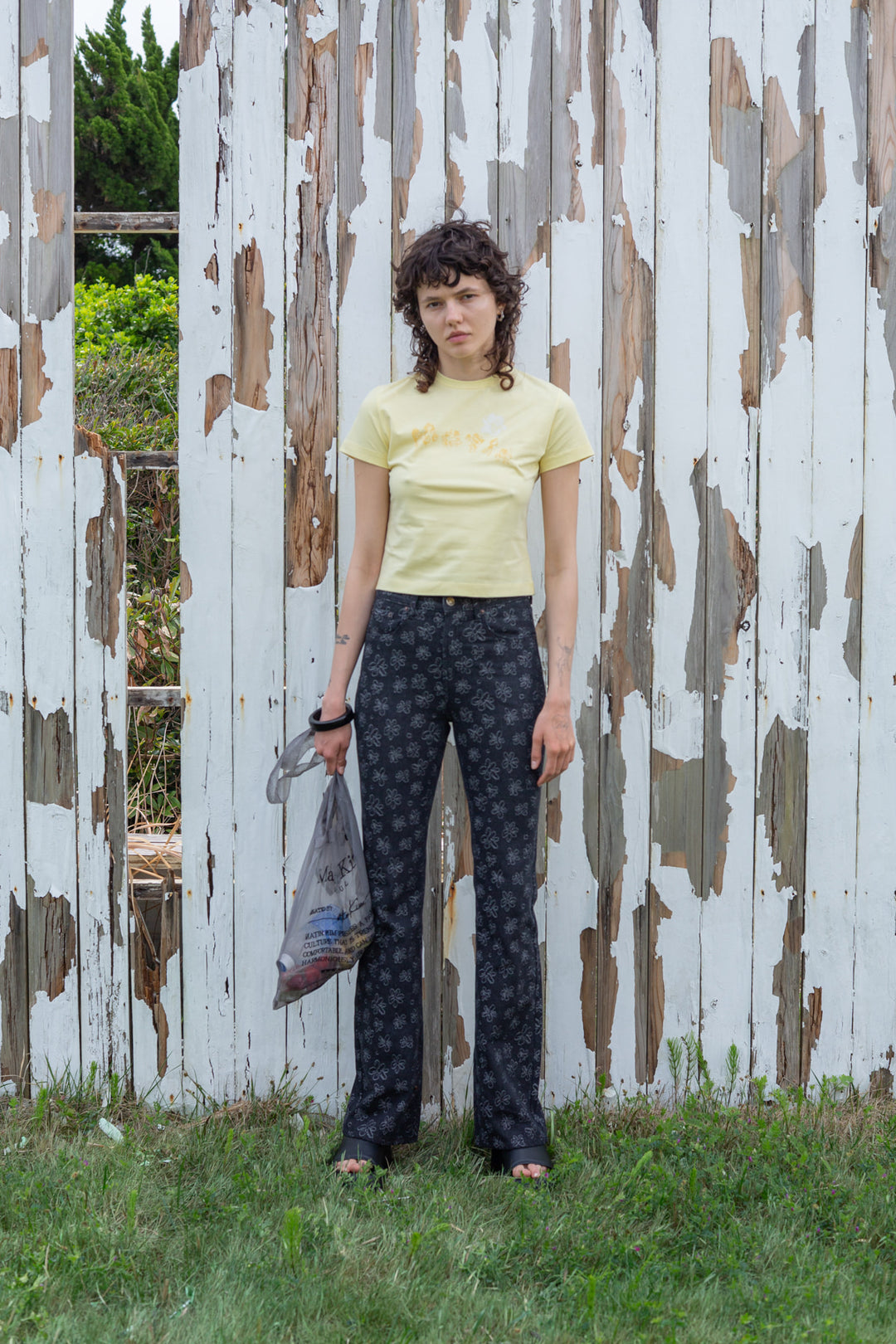 Matin Kim Bubbly Graphic Printing Top — Yellow