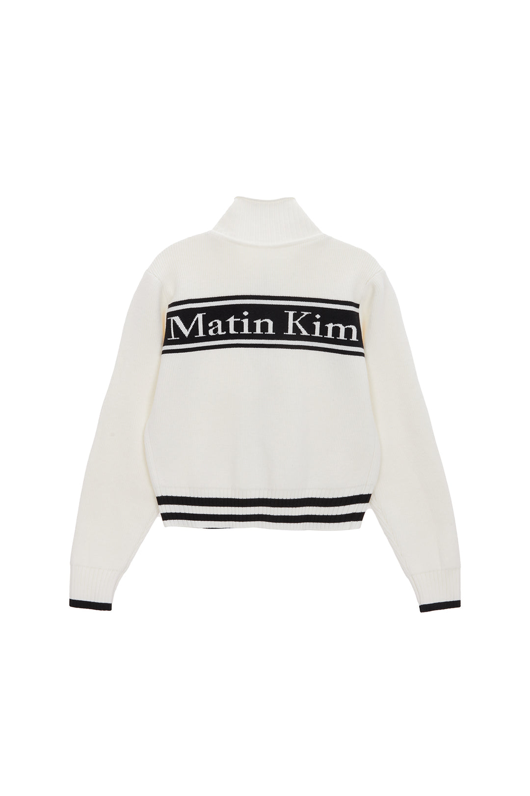 Matin Kim Spell Point Stripe Knit Cardigan — Black