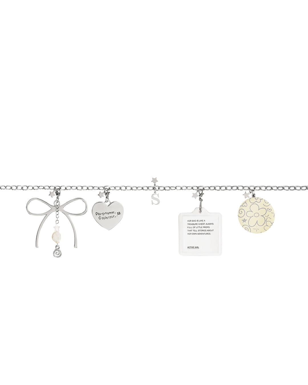 Stand Oil Multi-Charm Chain Keyring — Silver