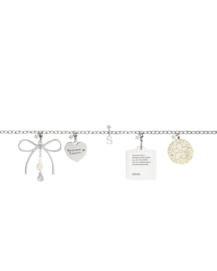 Stand Oil Multi-Charm Chain Keyring — Silver