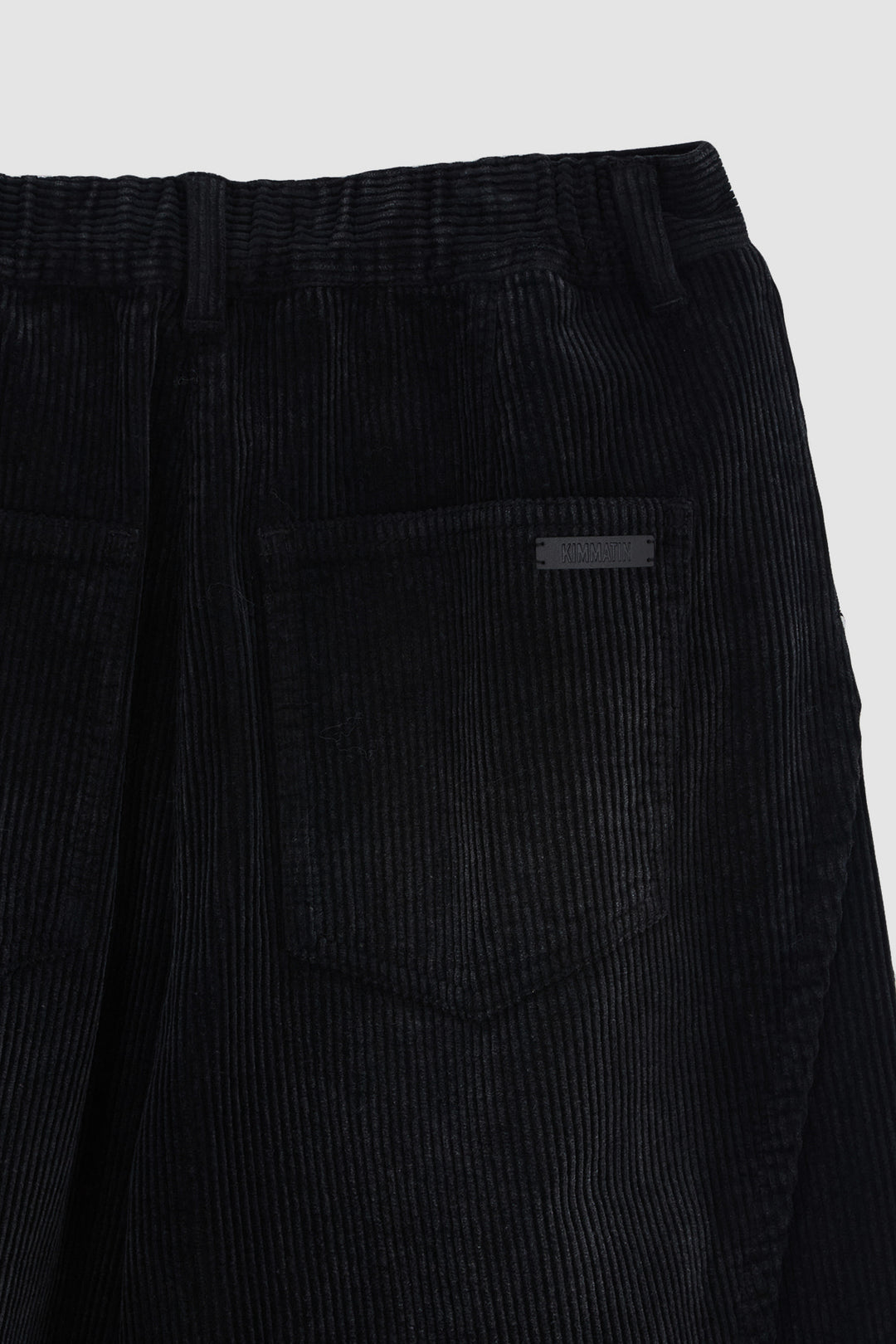 KIMMATIN Washed Corduroy Volume Pants — Black