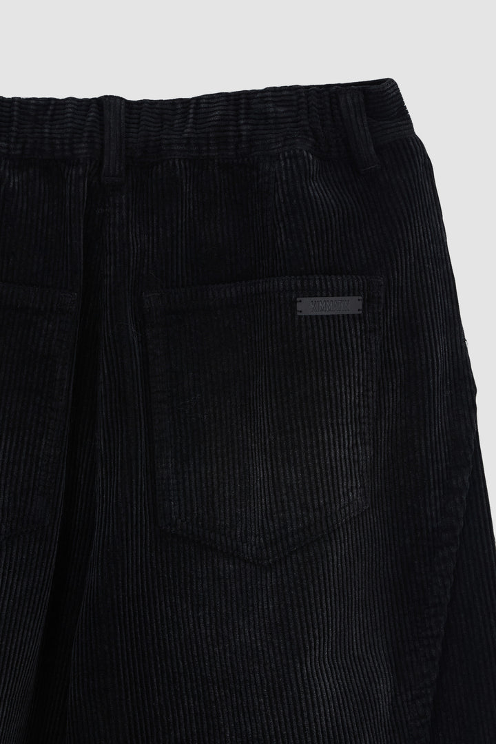 KIMMATIN Washed Corduroy Volume Pants — Black