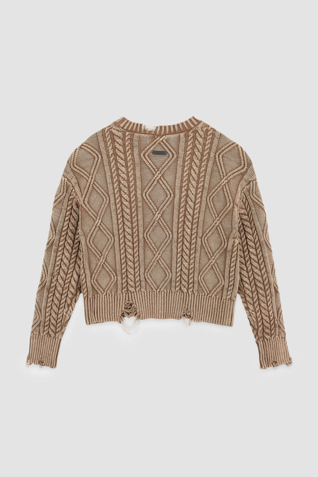 KIMMATIN Washed Cable Pullover — Beige