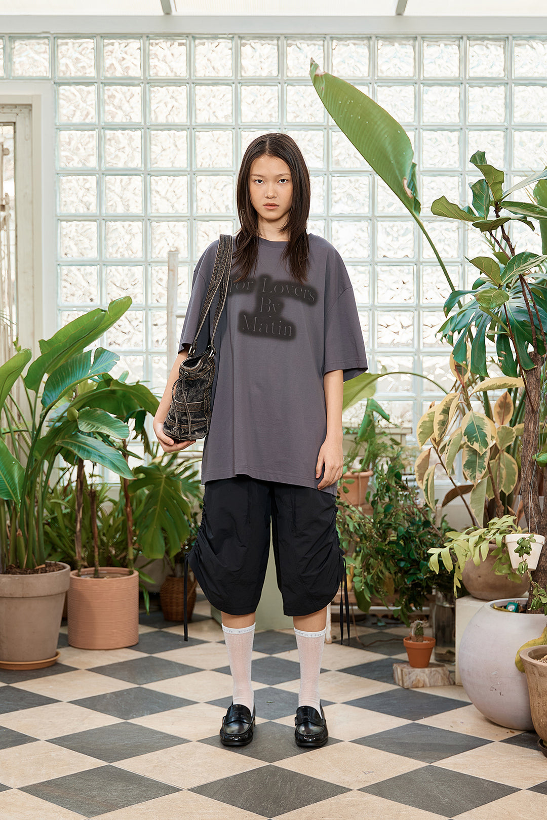 Matin Kim For Lovers Logo Point Top — Charcoal